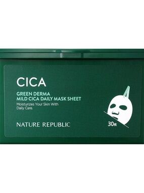 NEW NATURE REPUBLIC Green Derma Cica Daily Sheet Mask, 30 Sheets SEALED 350 ml
